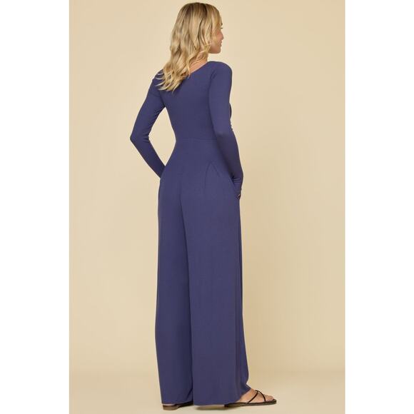 Popflex Go With The Flow Long Sleeve Jumpsuit - True Navy women's size XXS 27" - Picture 2 of 5